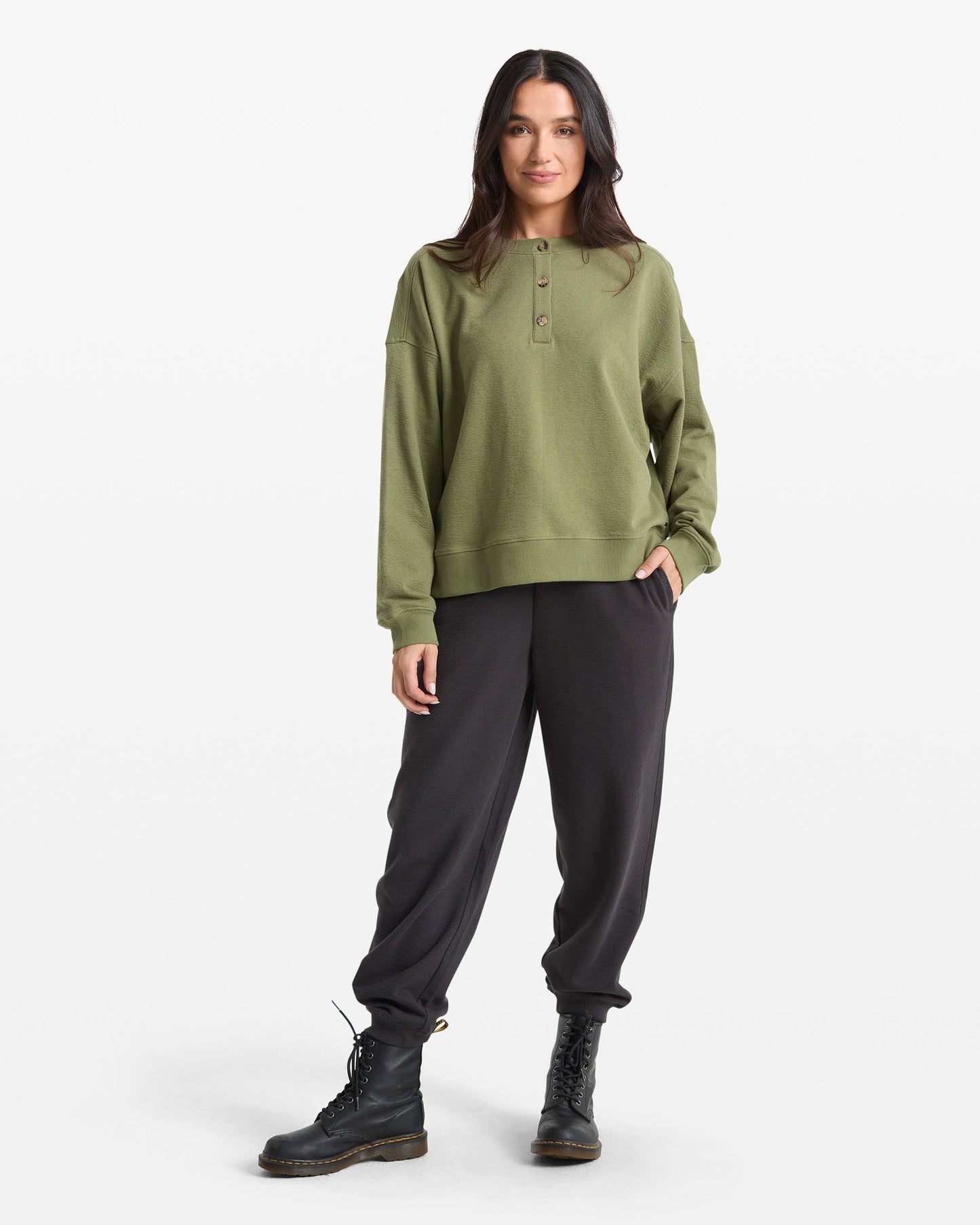 Women's Lived In Fleece Henley