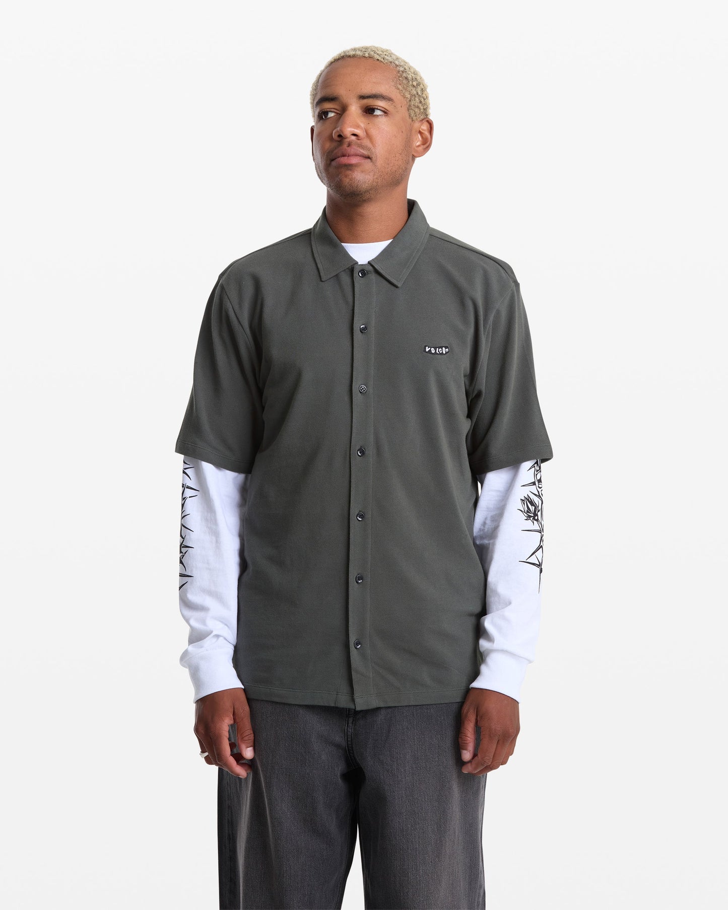 Men's Chavo Button Down Short Sleeve Tee