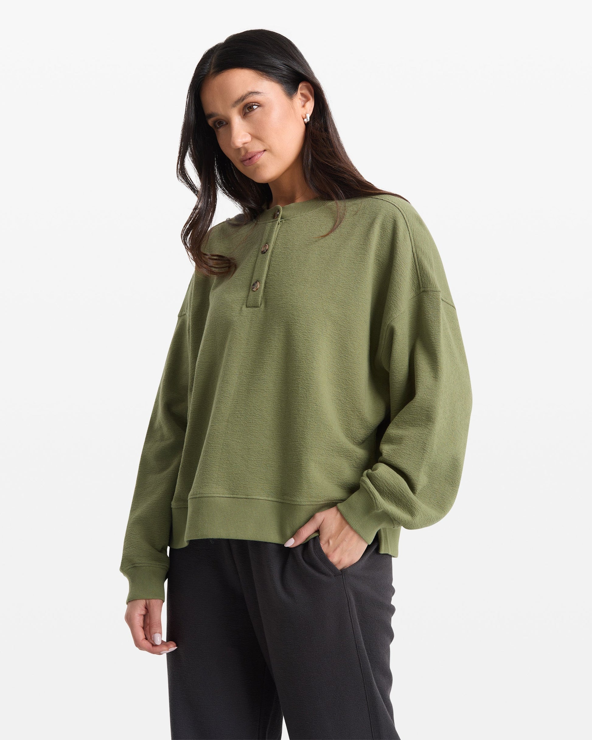Women's Lived In Fleece Henley