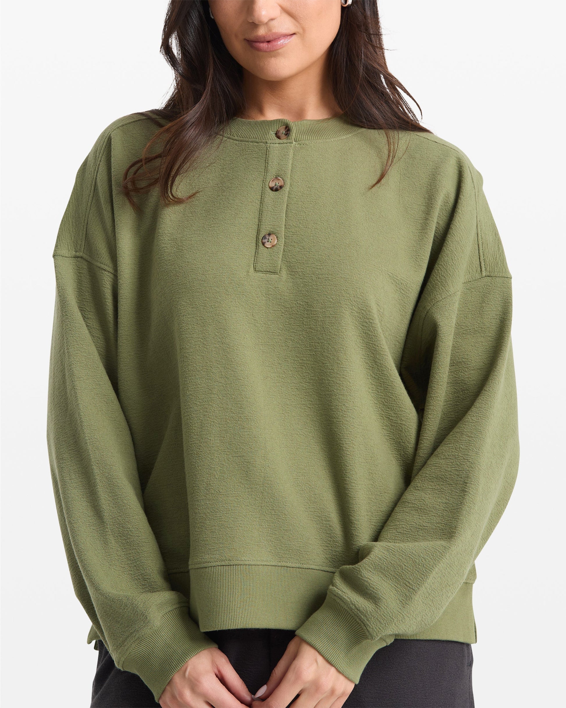 Women's Lived In Fleece Henley