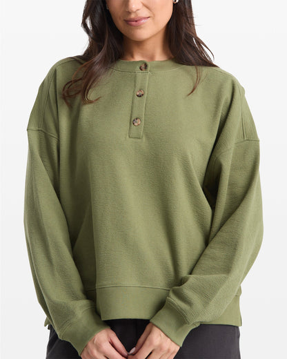 Women's Lived In Fleece Henley