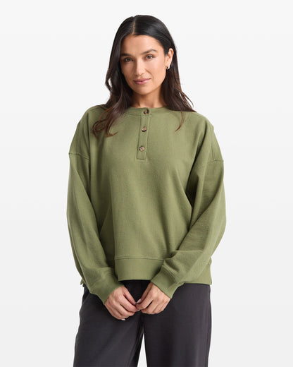 Women's Lived In Fleece Henley
