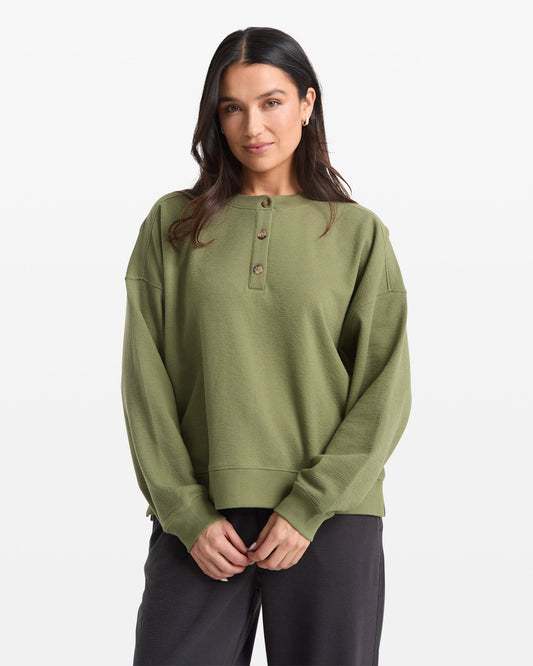 Women's Lived In Fleece Henley